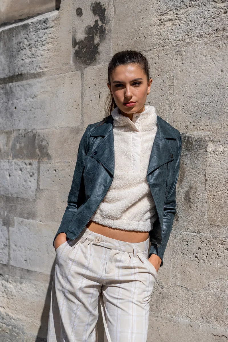 Veste perfecto suédine