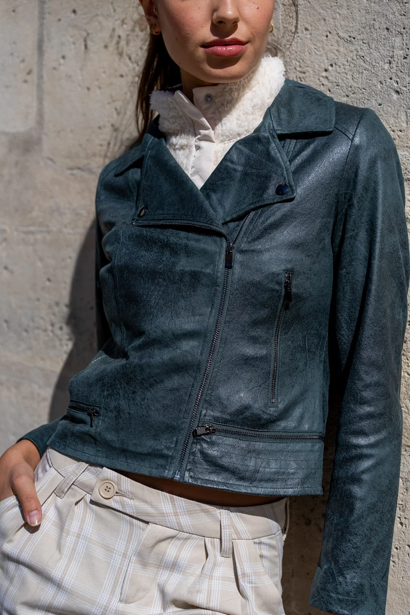 Veste perfecto suédine