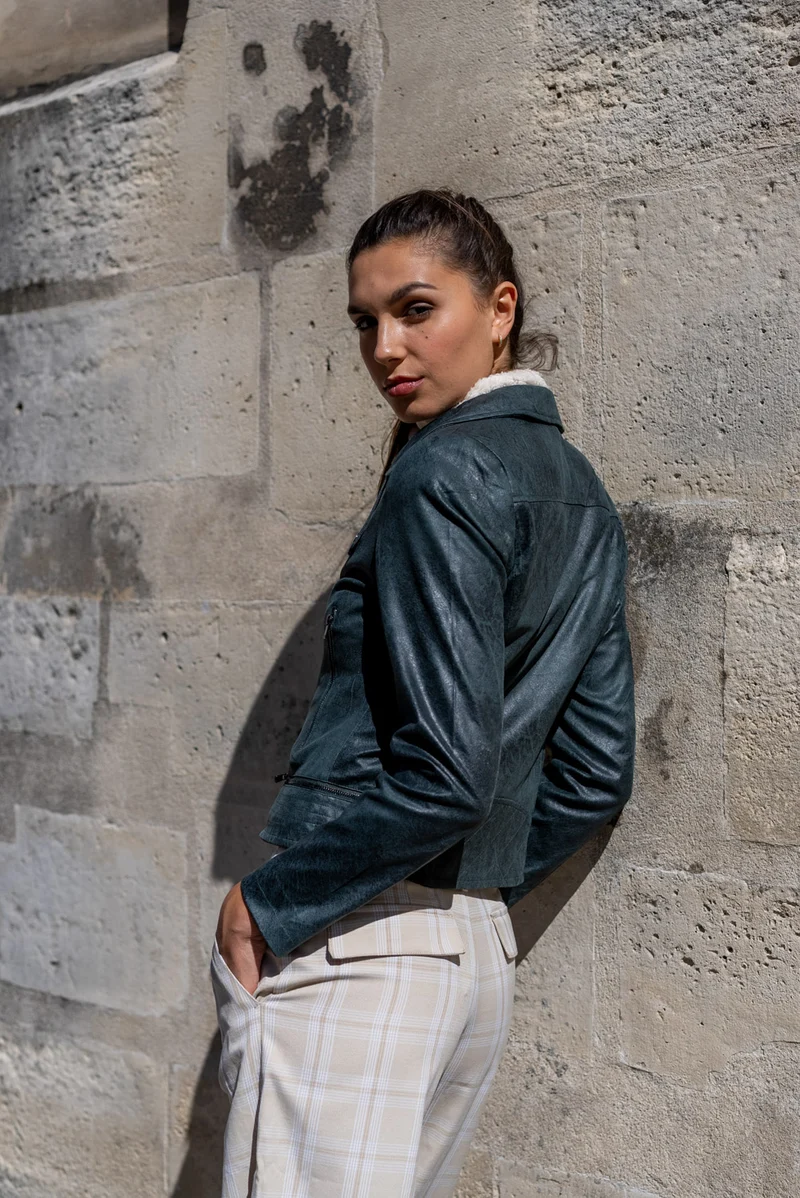 Veste perfecto suédine