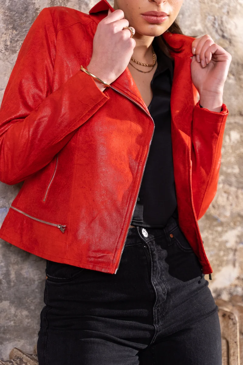 Veste perfecto suédine