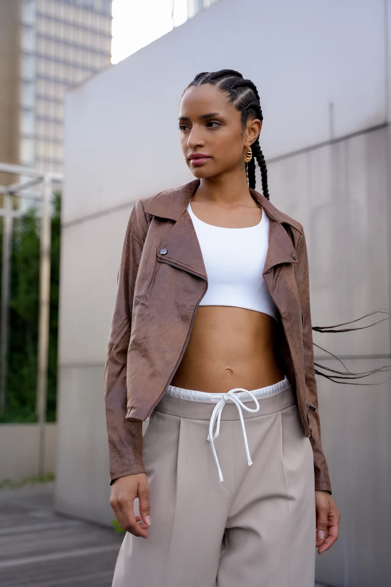 Veste perfecto suédine