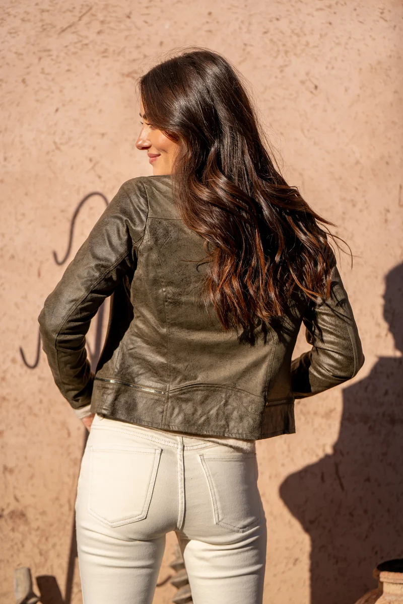 Veste perfecto suédine