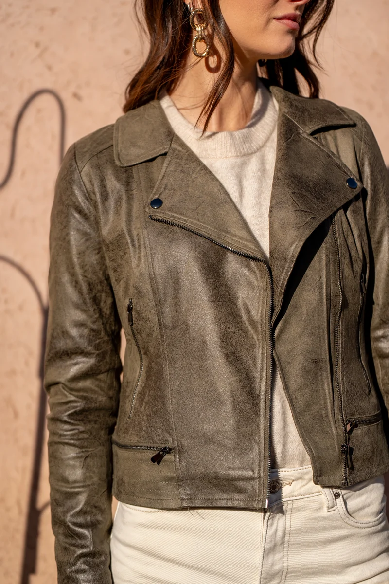 Veste perfecto suédine
