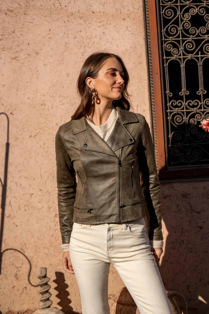 Veste perfecto suédine