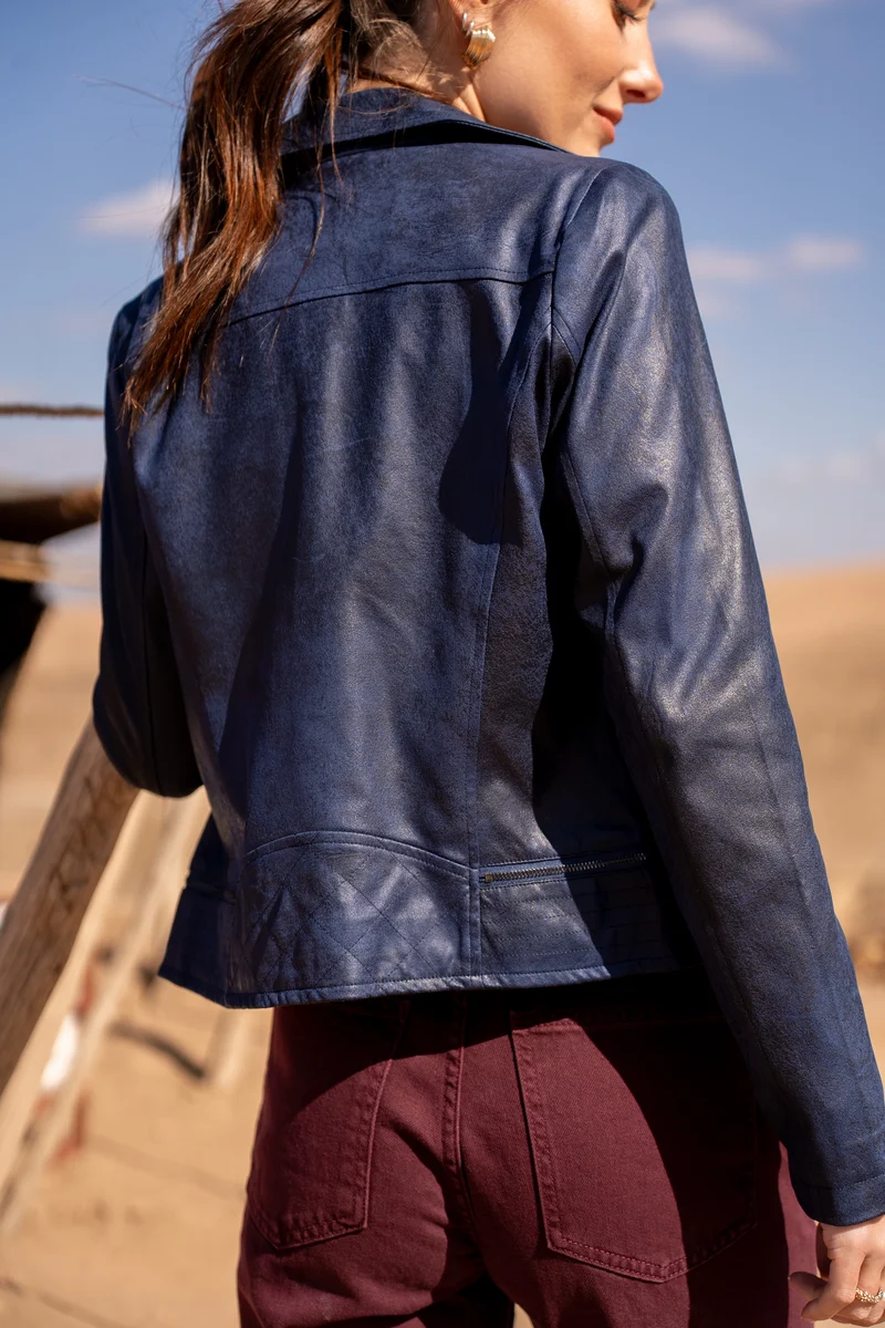 Veste perfecto suédine