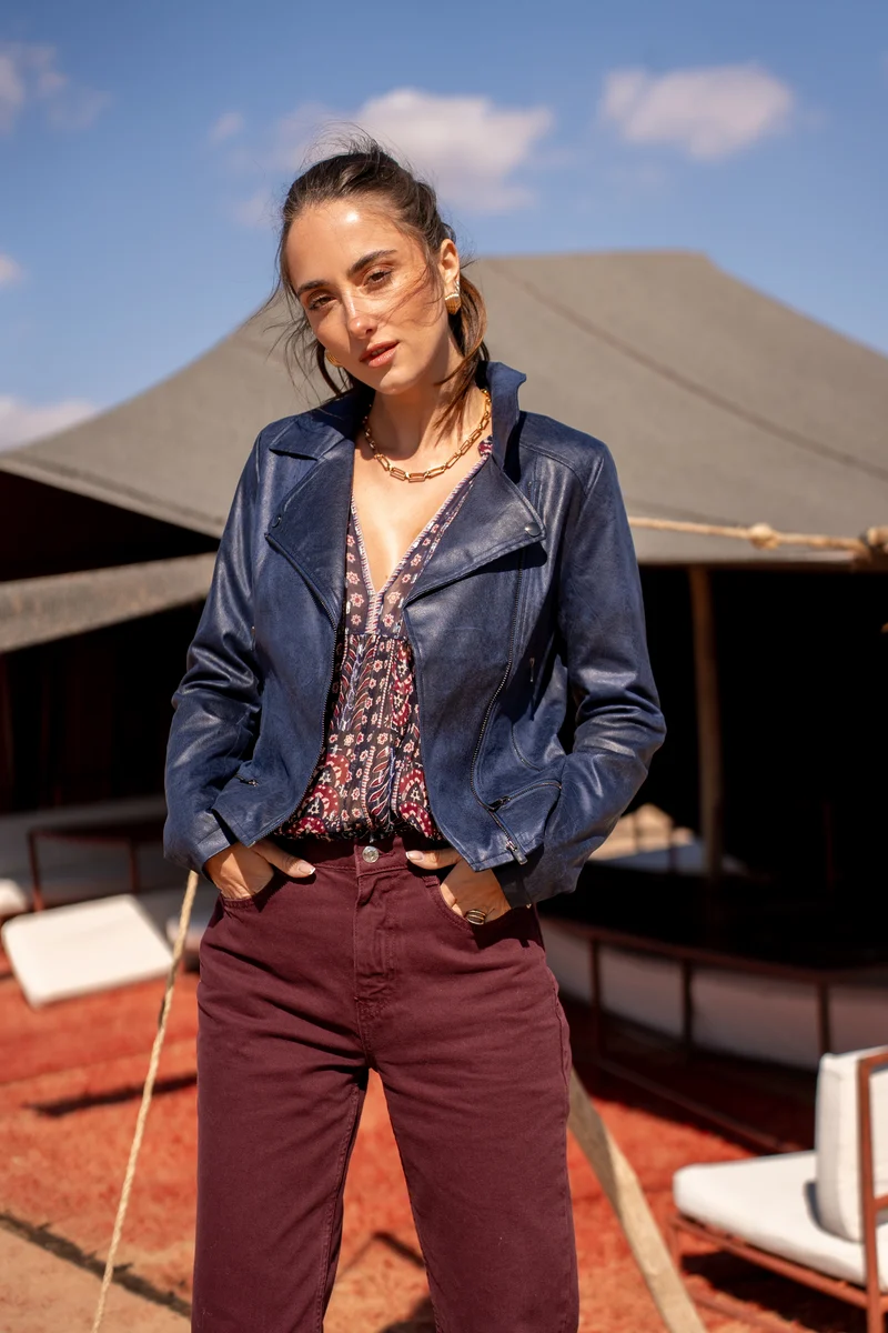 Veste perfecto suédine