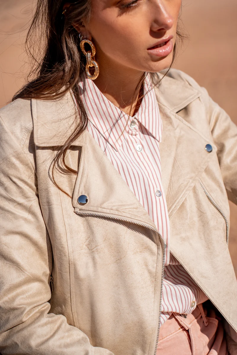 Veste perfecto suédine