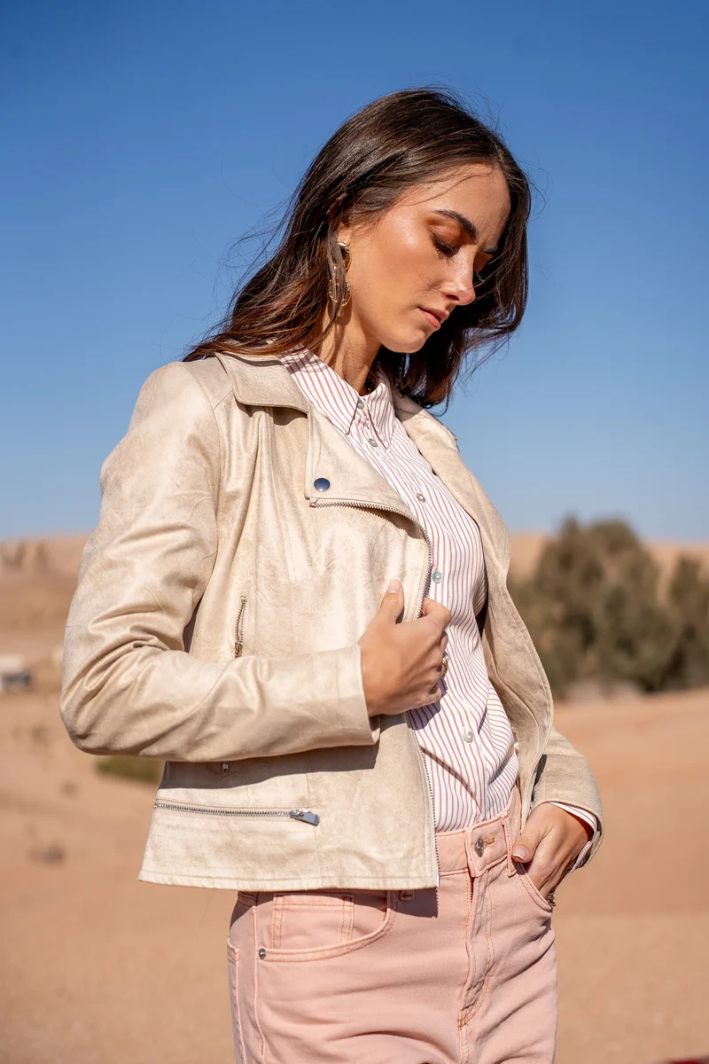 Veste perfecto suédine