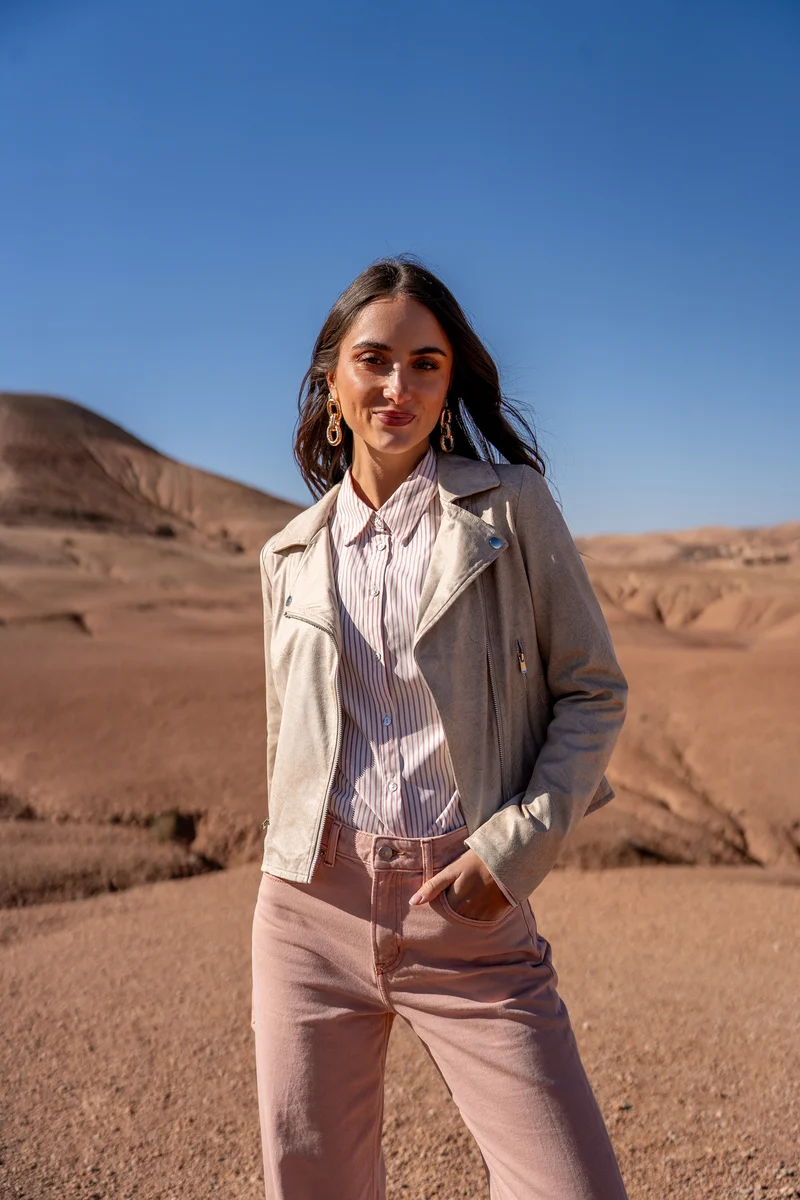 Veste perfecto suédine