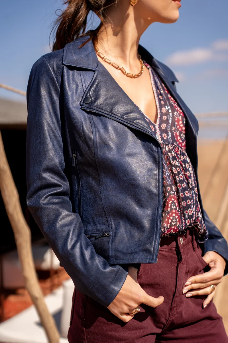 Veste perfecto suédine