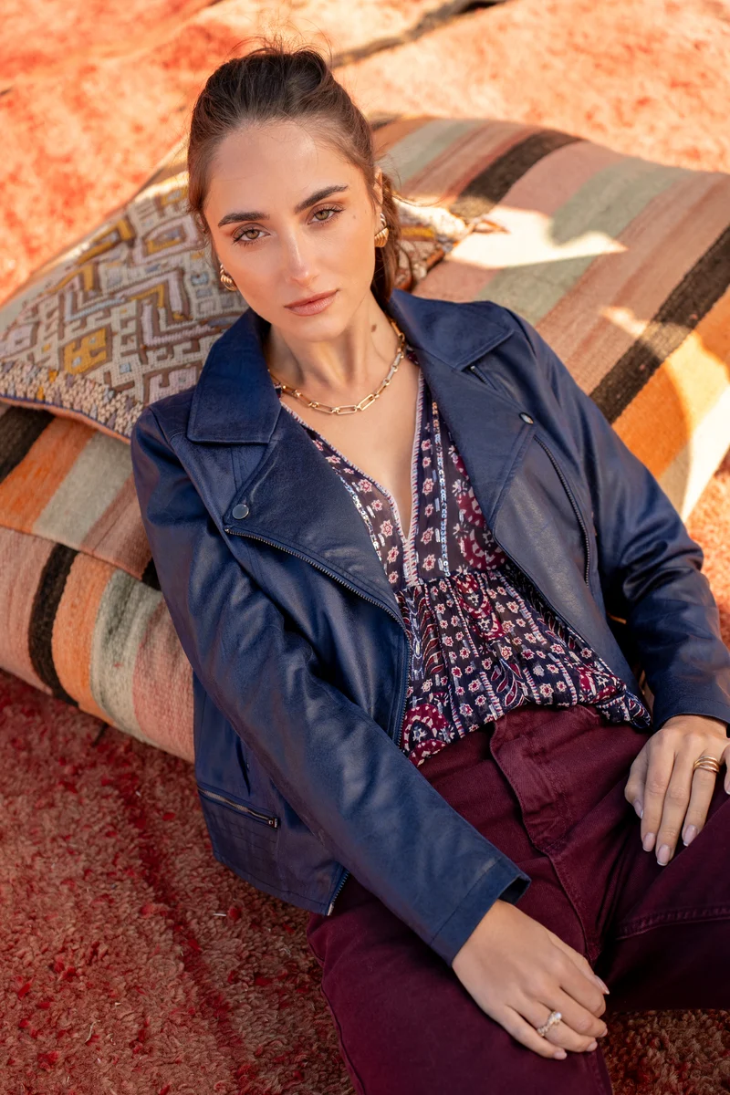 Veste perfecto suédine
