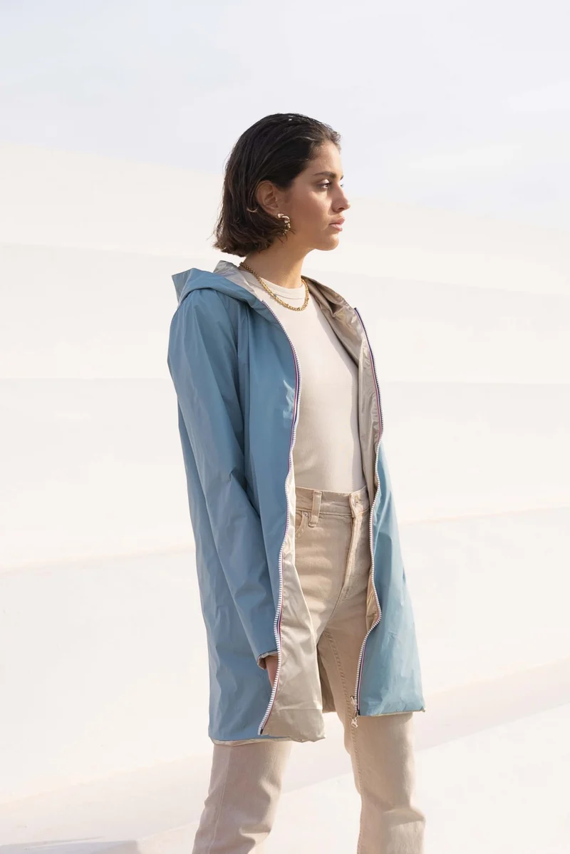 Imperméable réversible long