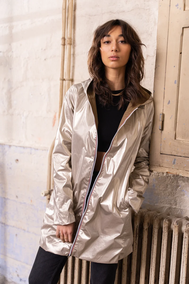 Imperméable réversible long