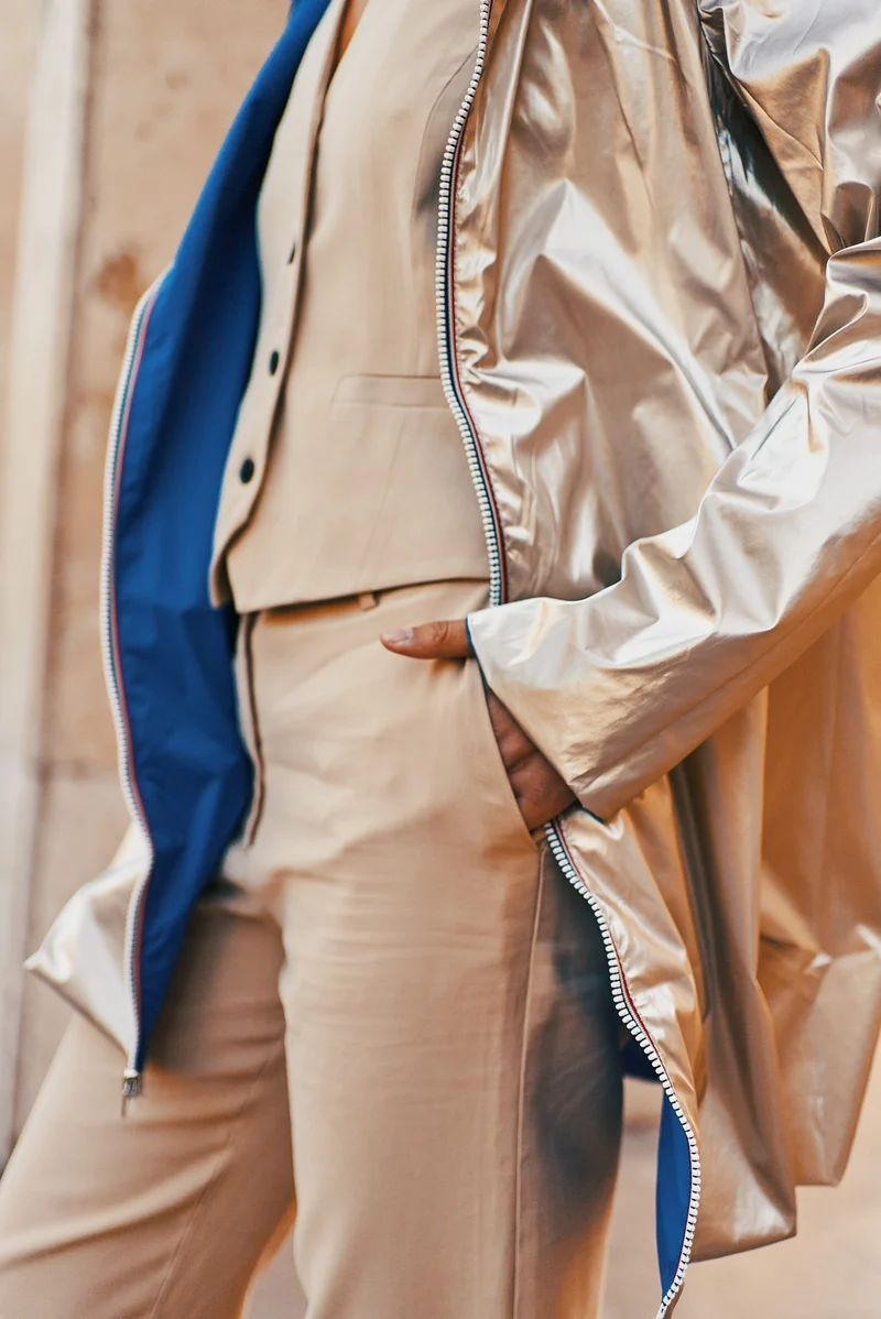 Imperméable réversible long