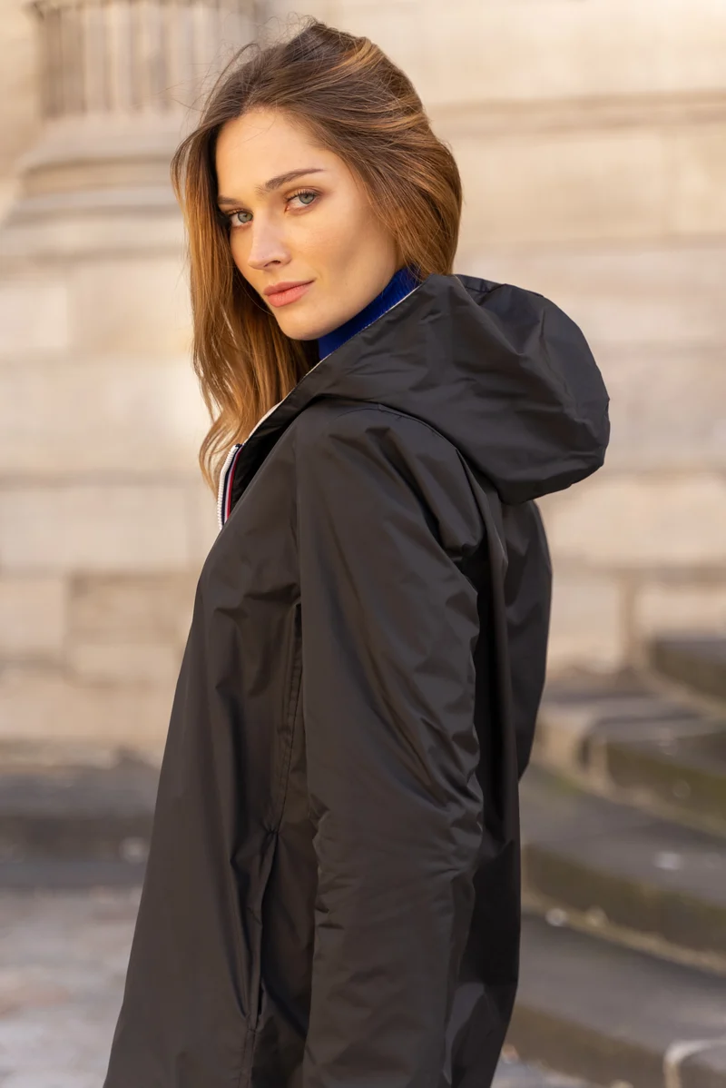 Imperméable réversible long