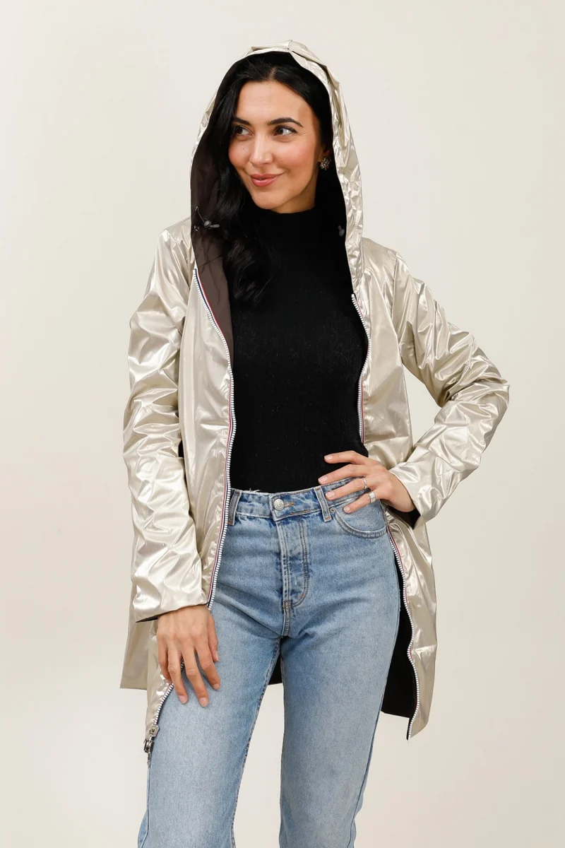 Imperméable réversible long