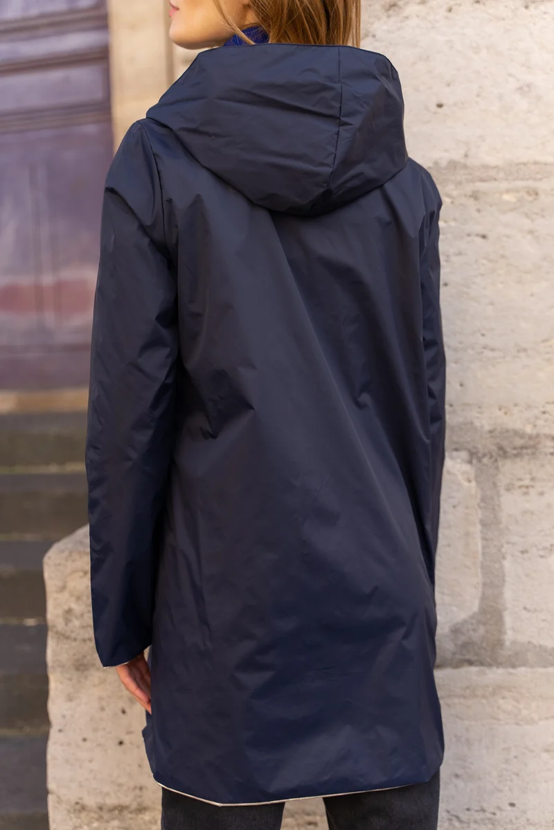 Imperméable réversible long