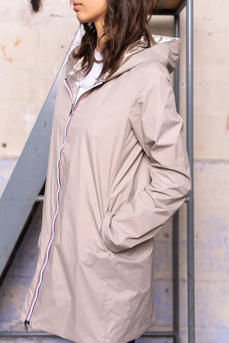 Imperméable réversible long