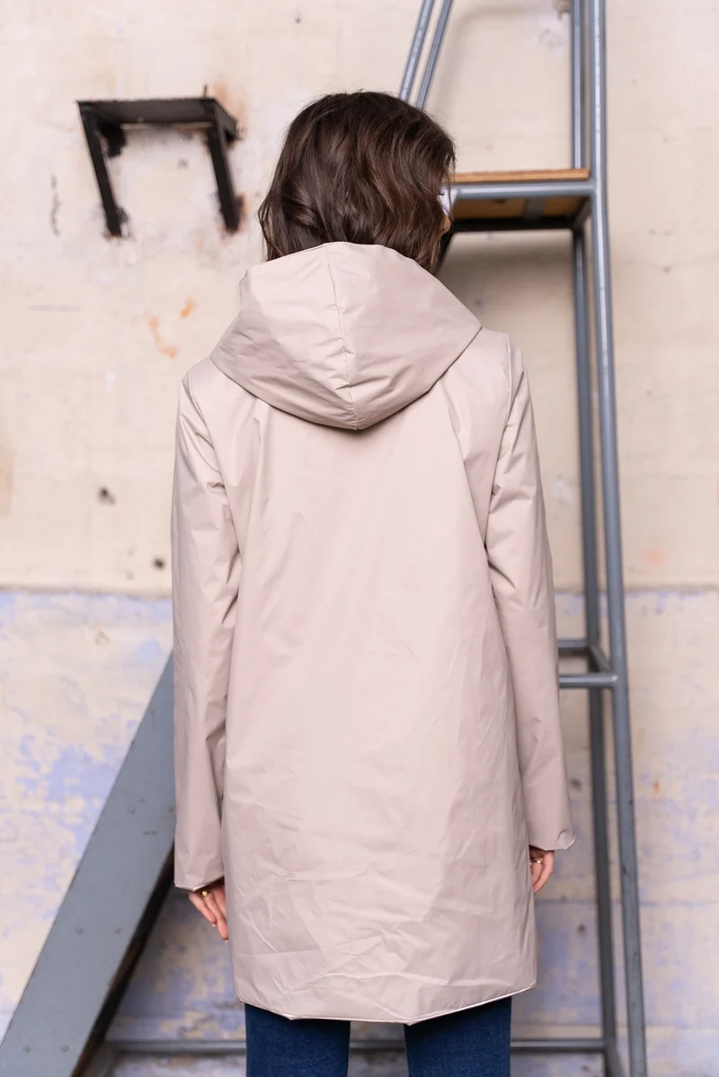 Imperméable réversible long