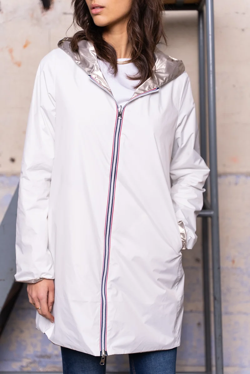 Imperméable réversible long