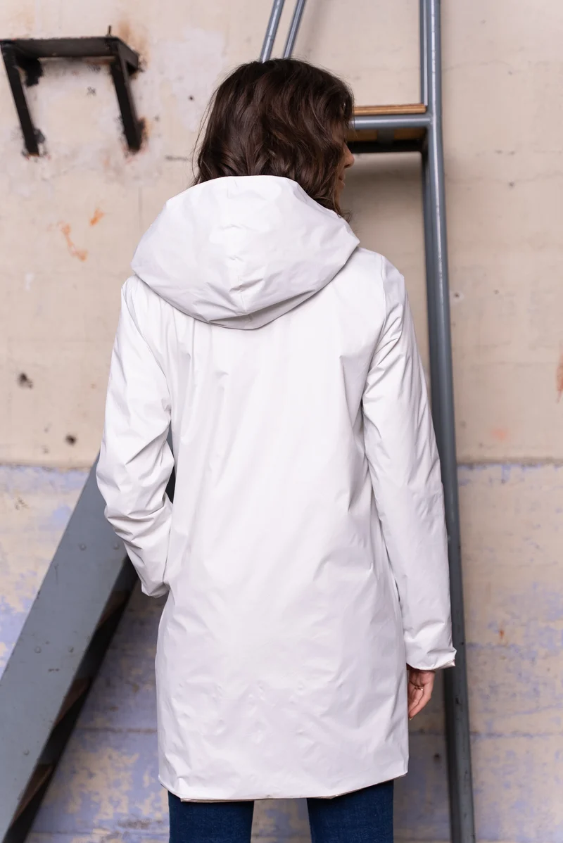 Imperméable réversible long