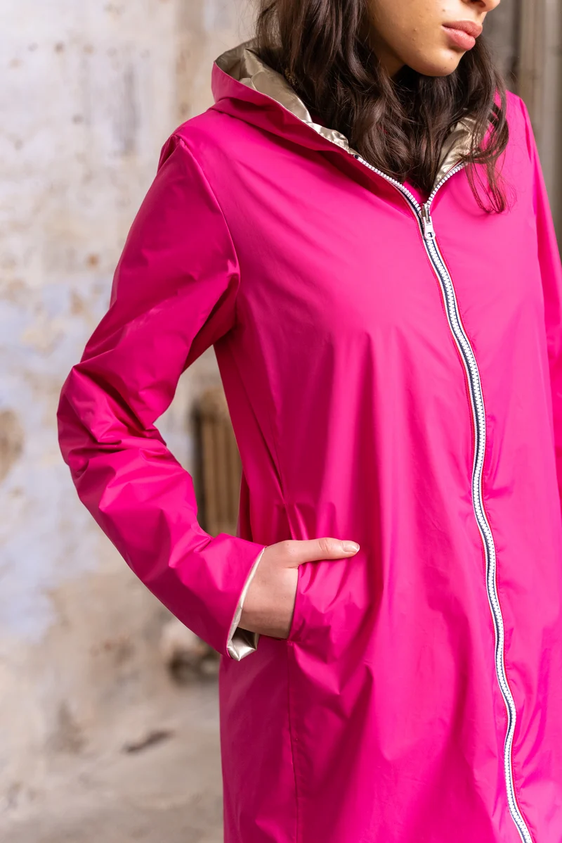 Imperméable réversible long