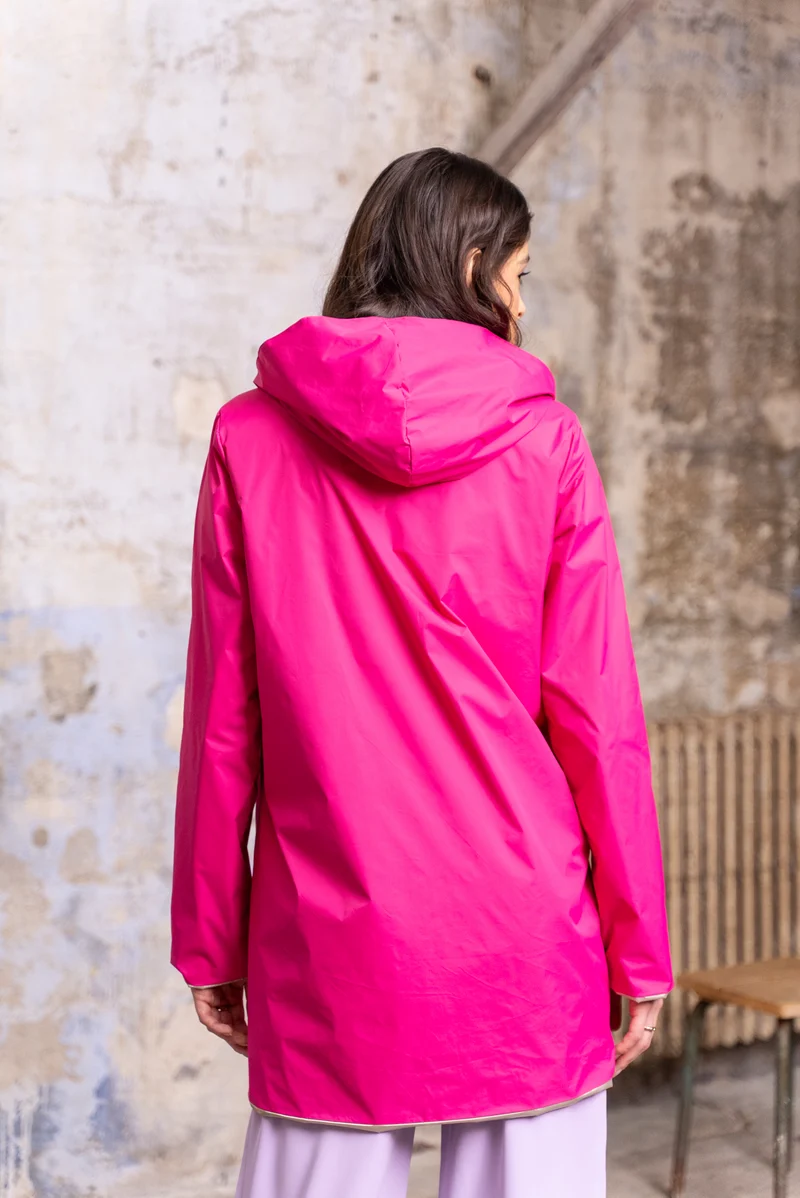 Imperméable réversible long