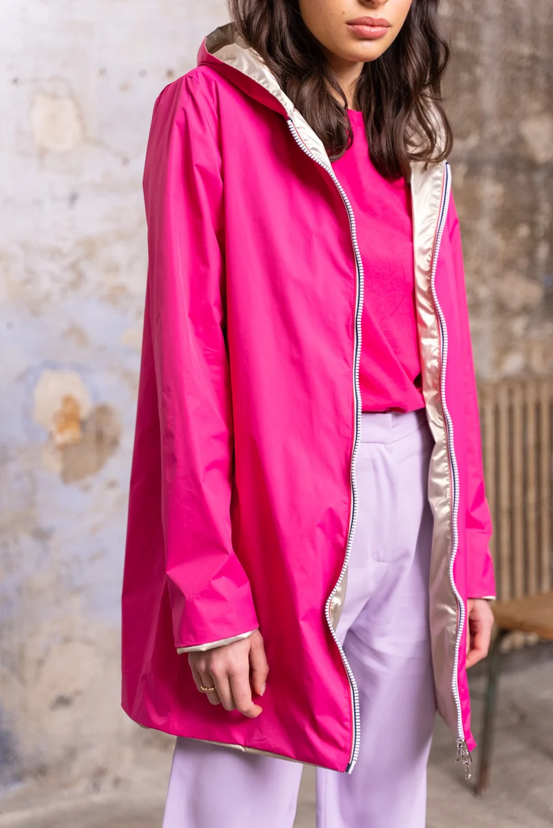 Imperméable réversible long