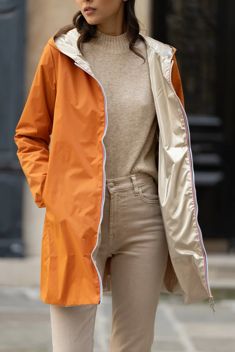 Imperméable réversible long