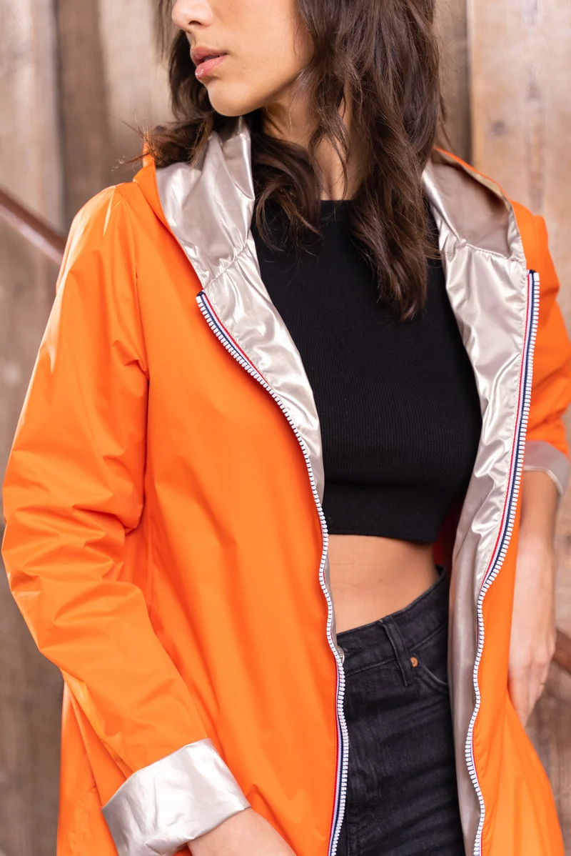 Imperméable réversible long
