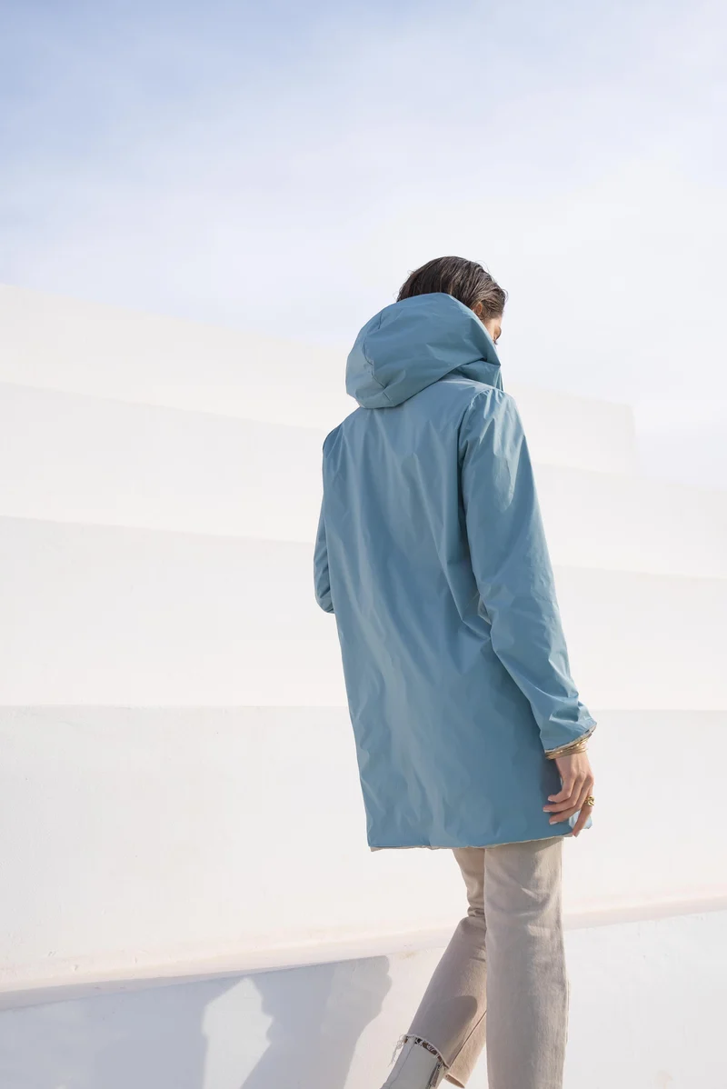 Imperméable réversible long