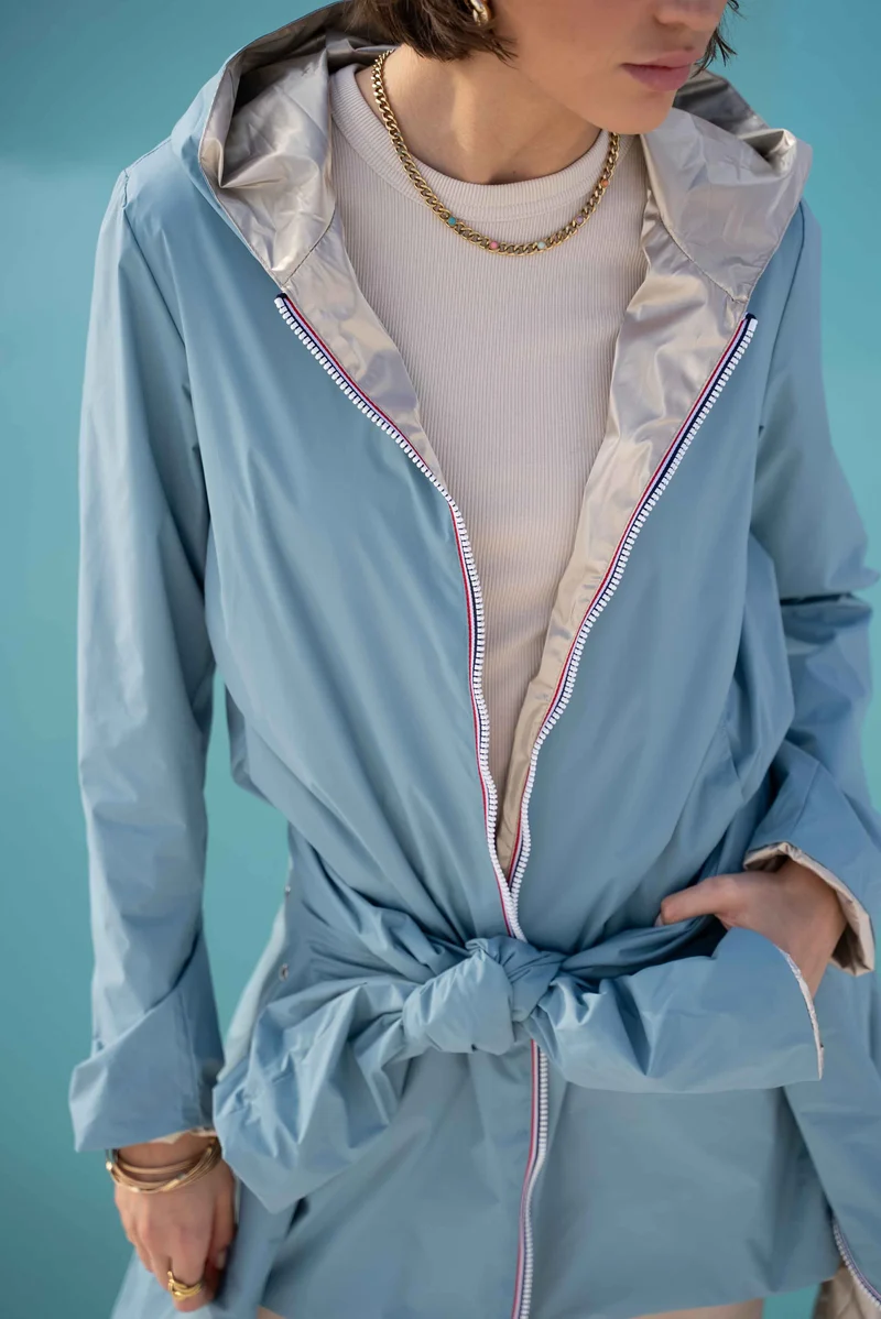 Imperméable réversible long