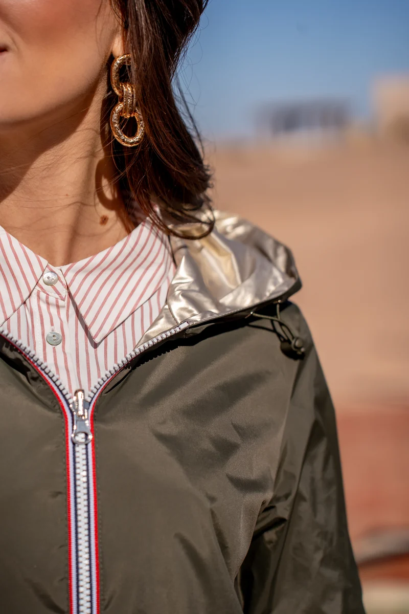 Imperméable réversible long