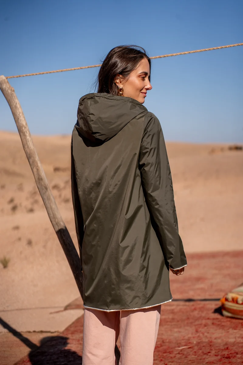 Imperméable réversible long