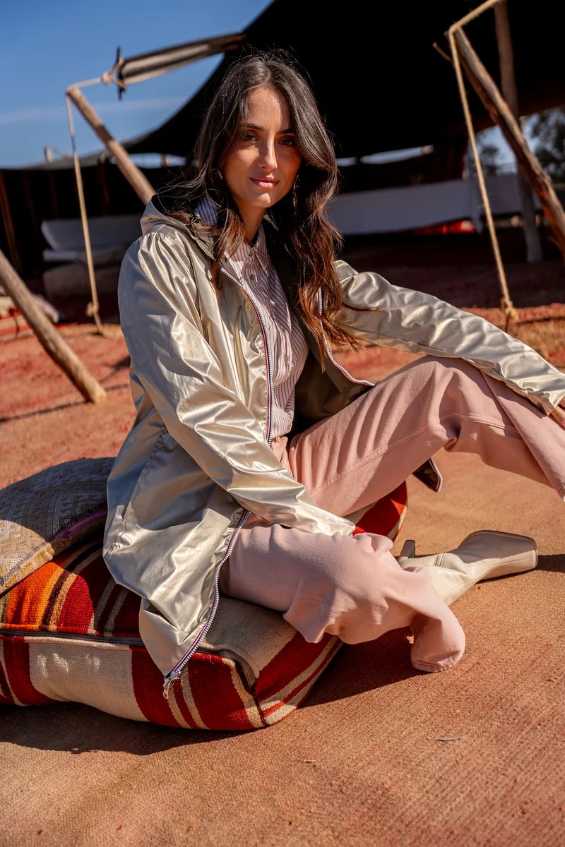 Imperméable réversible long