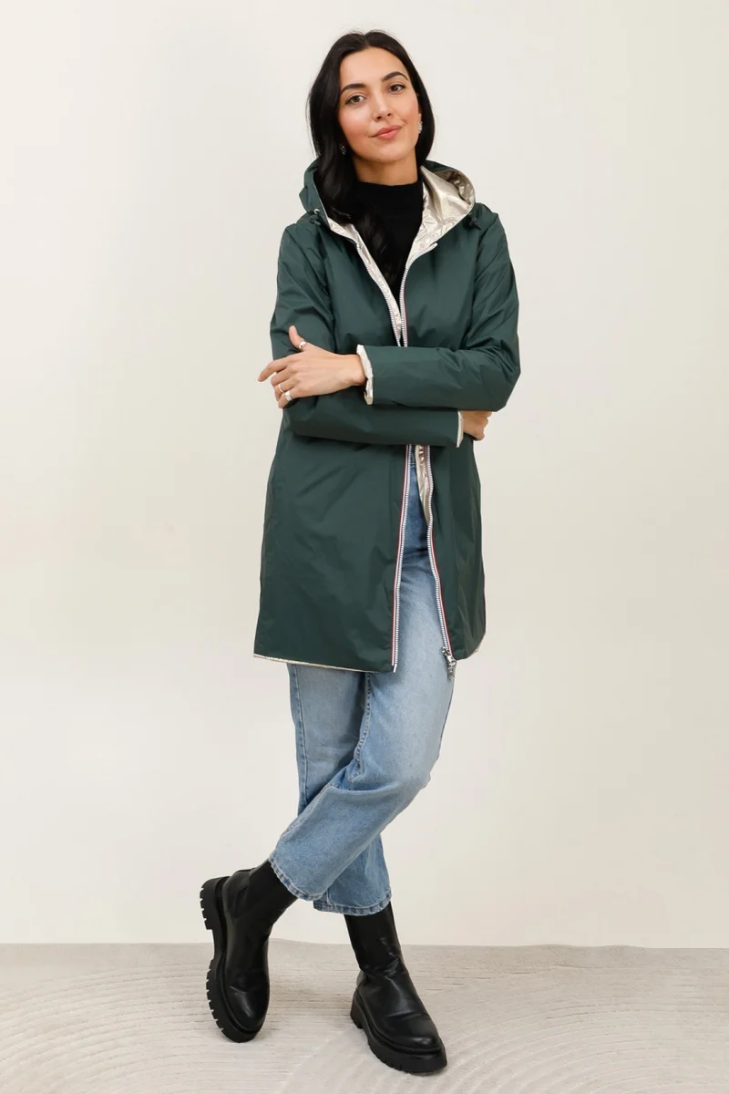 Imperméable réversible long