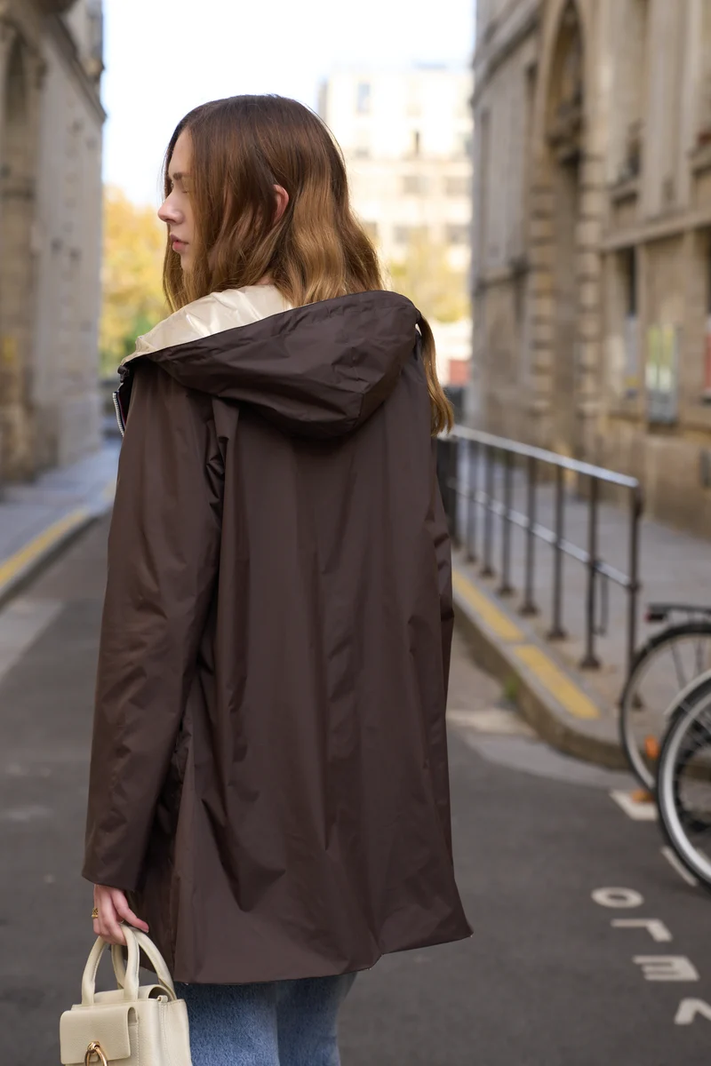 Imperméable réversible long