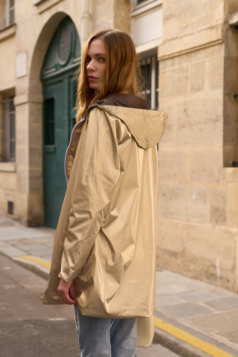 Imperméable réversible long