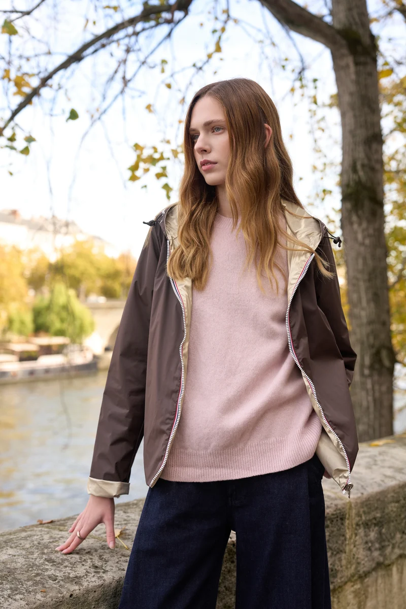 Imperméable réversible court