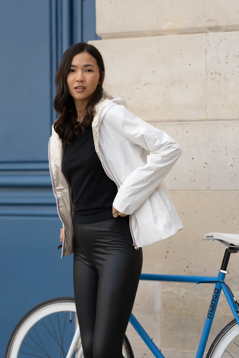 Imperméable réversible court