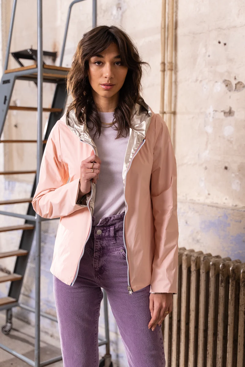Imperméable réversible court