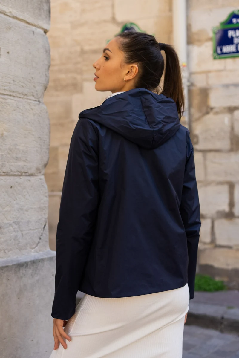 Imperméable réversible court