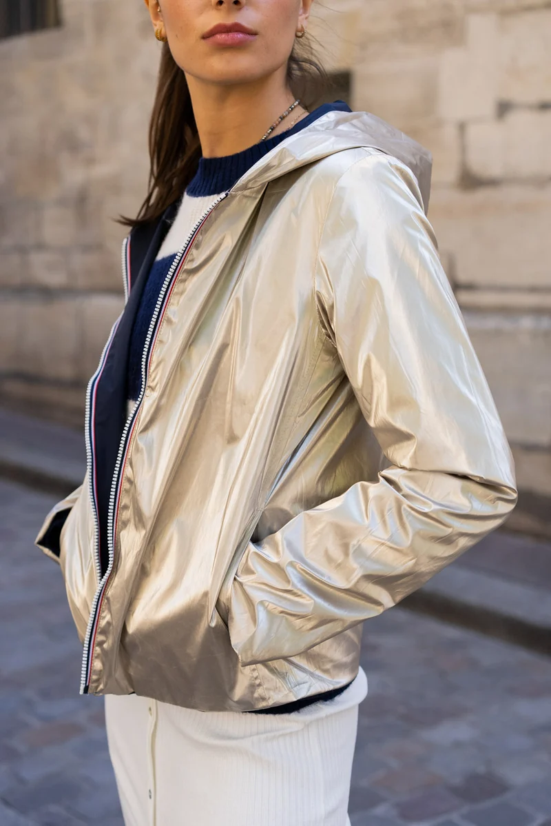 Imperméable réversible court