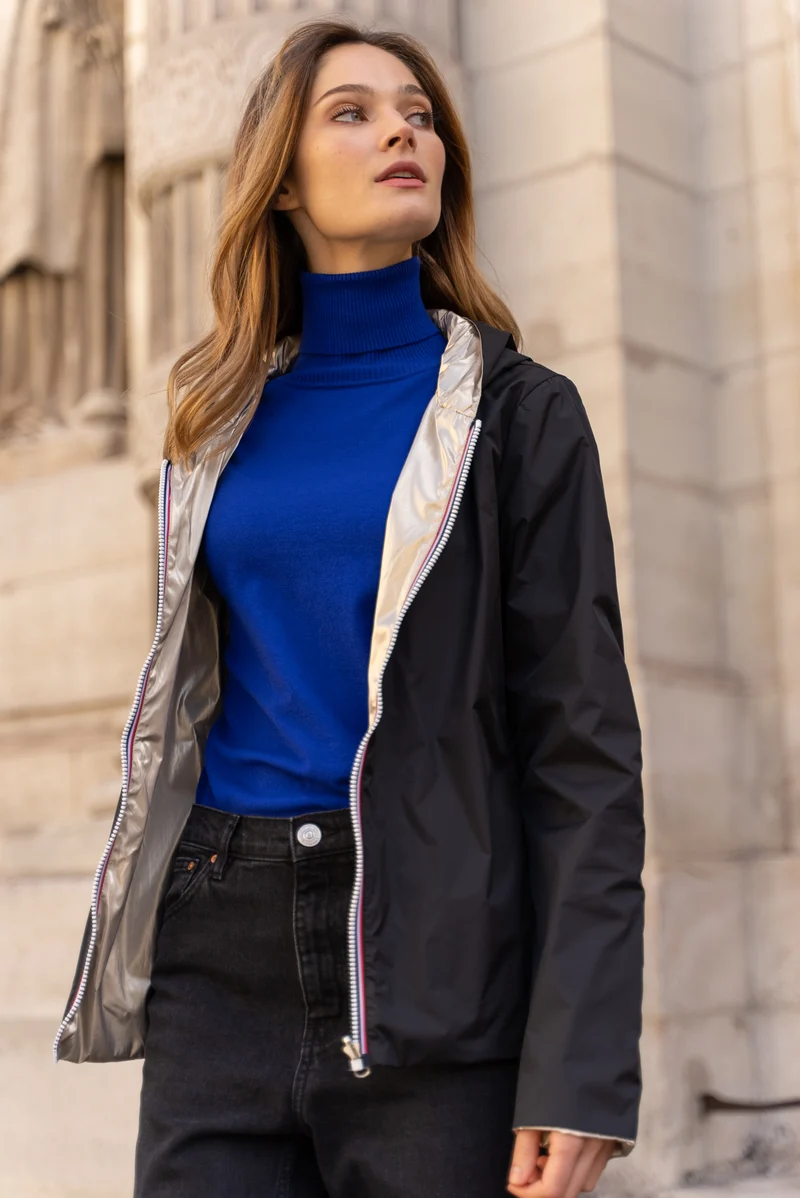 Imperméable réversible court