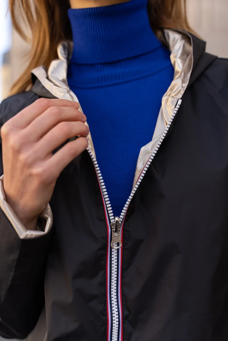 Imperméable réversible court