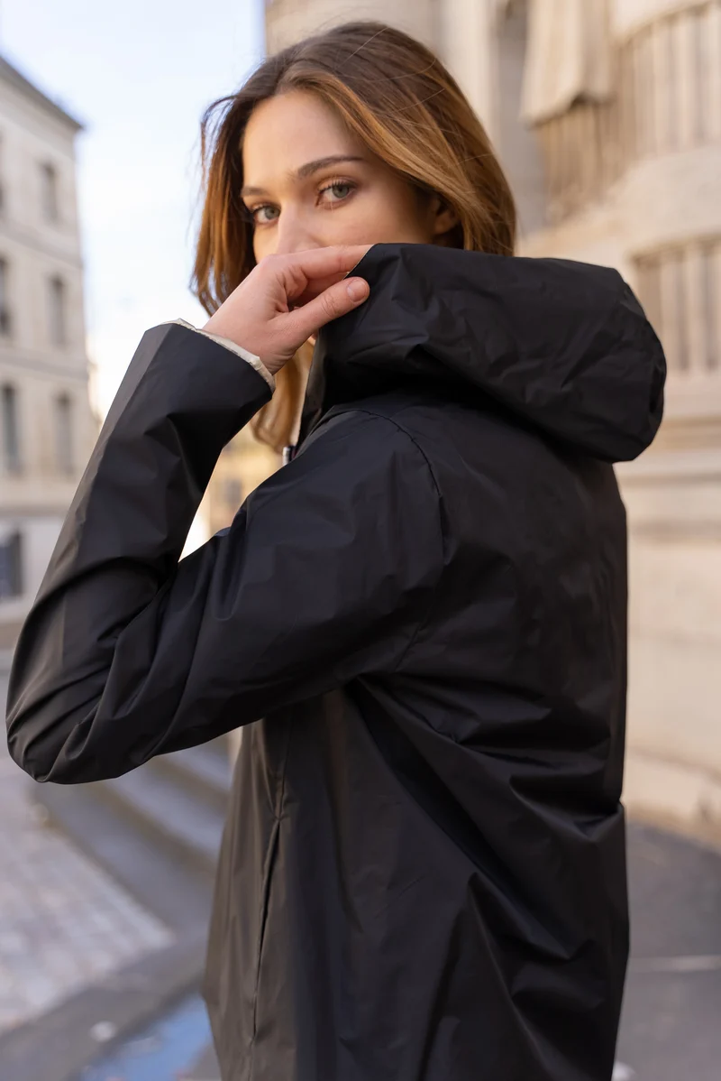 Imperméable réversible court