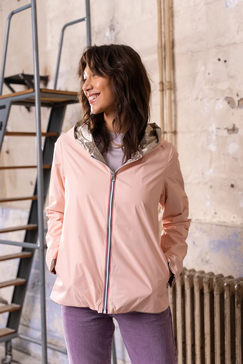 Imperméable réversible court