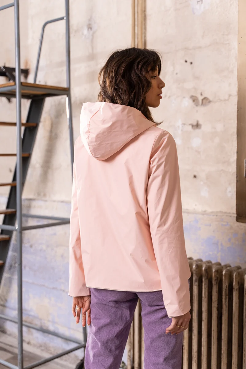 Imperméable réversible court