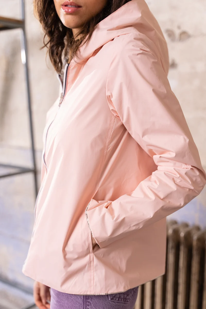 Imperméable réversible court