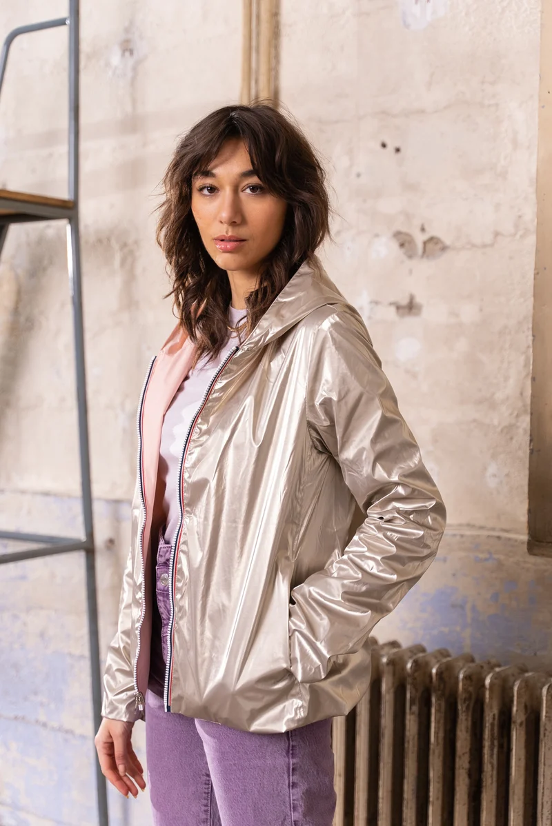 Imperméable réversible court